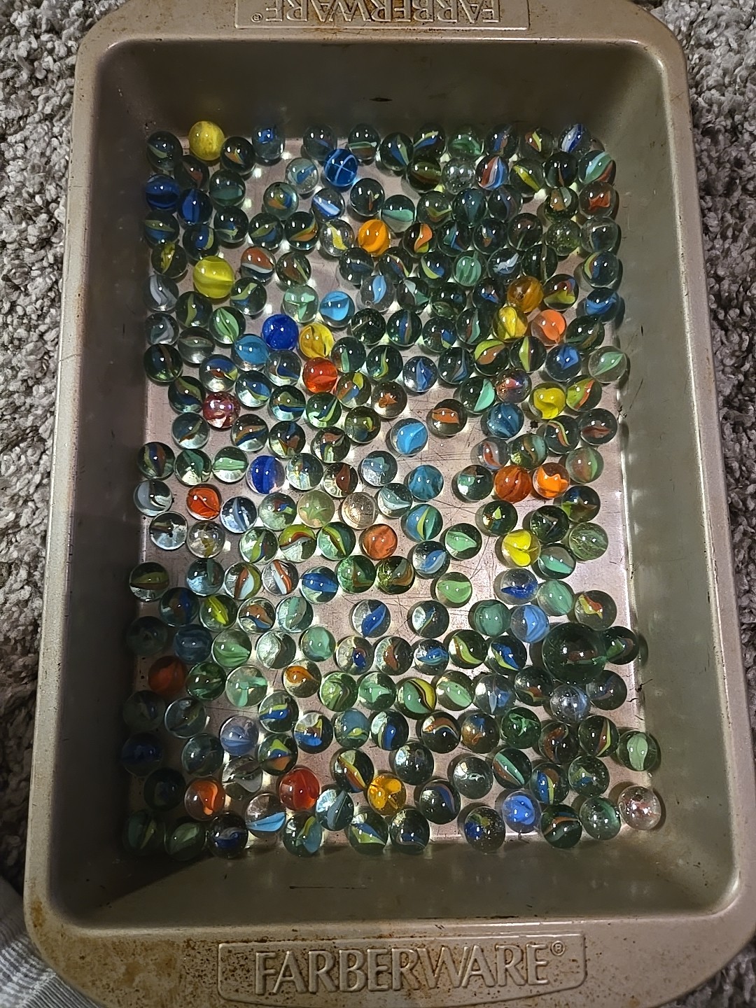 2 Ibs 12 Oz Assorted Catseye Vintage Glass Marbles – Lot #64