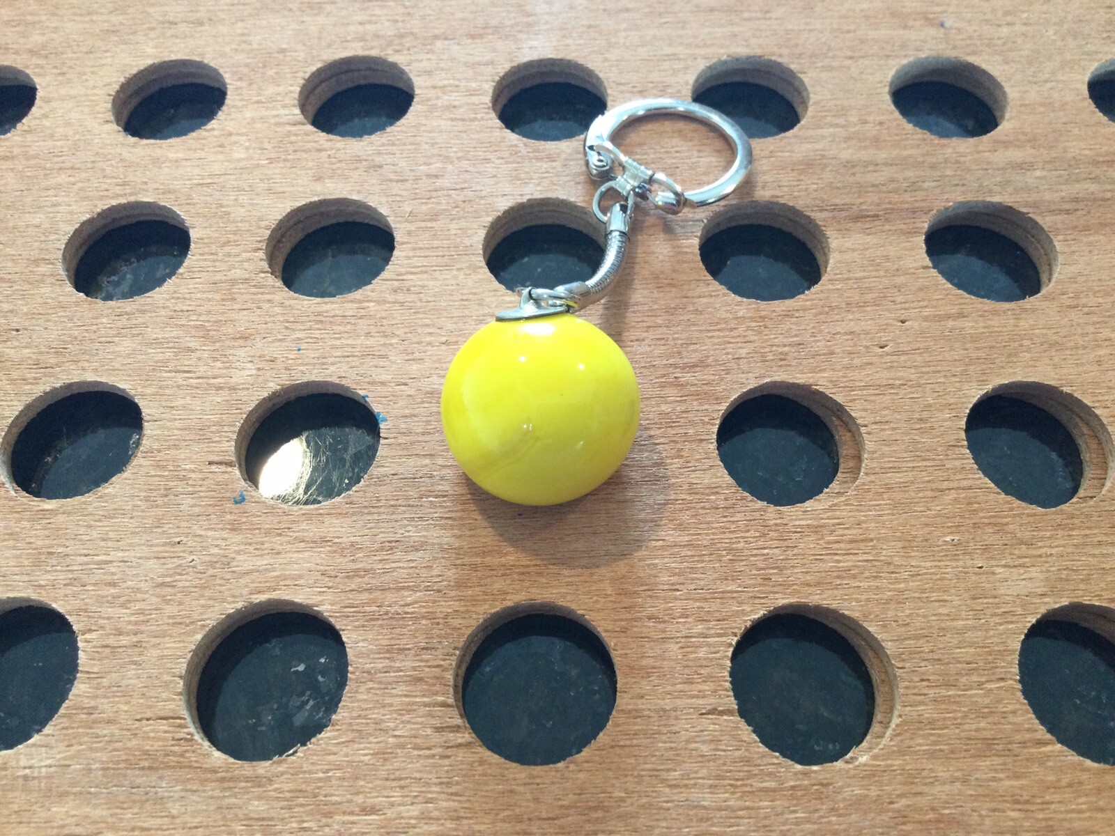 Vintage | “American Heart Association” | Red Print on Yellow Marble Keychain