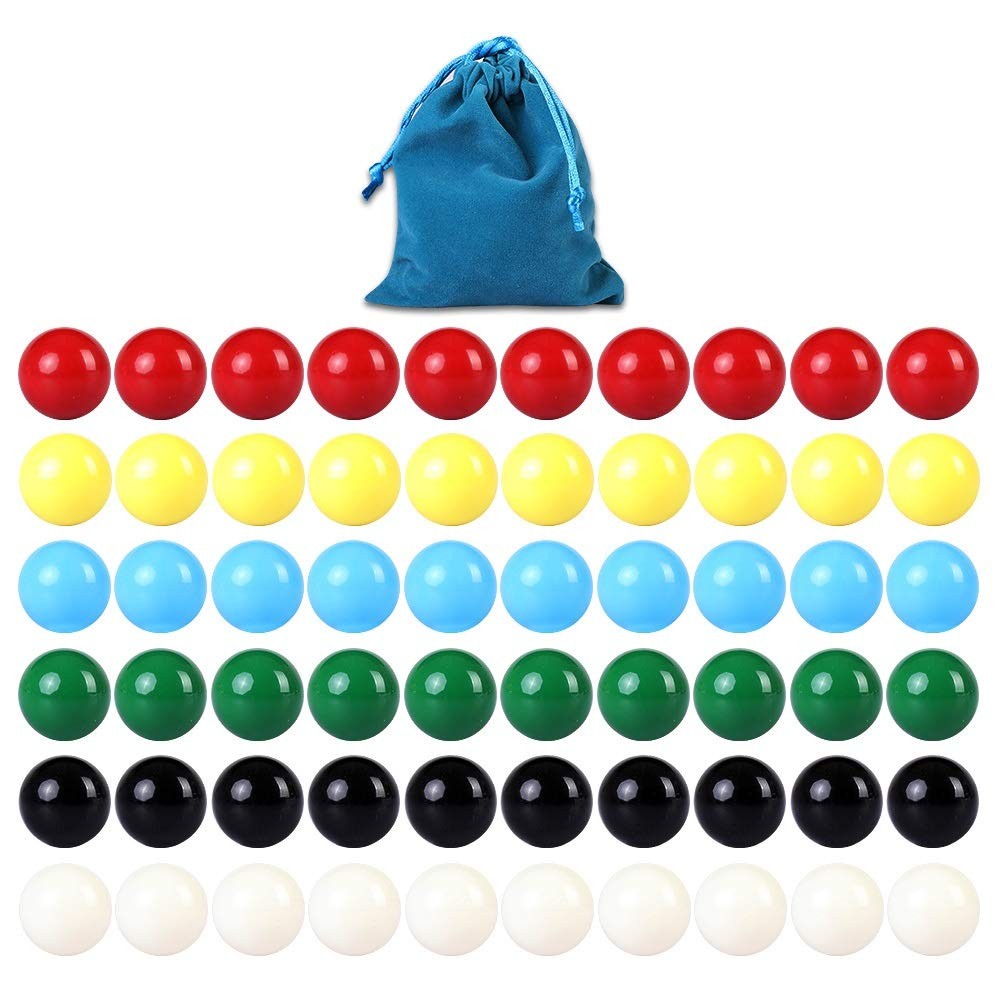 Laviesto 9/16inch Game Replacement Marbles Balls,60pcs Solid Color Acrylic Ba…