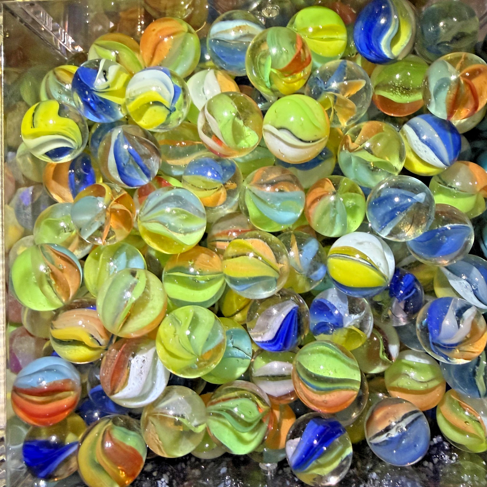 1lb Lot Cat’s Eye Marble Collection by Vintage Marbles 5/8″ Mixed Colors