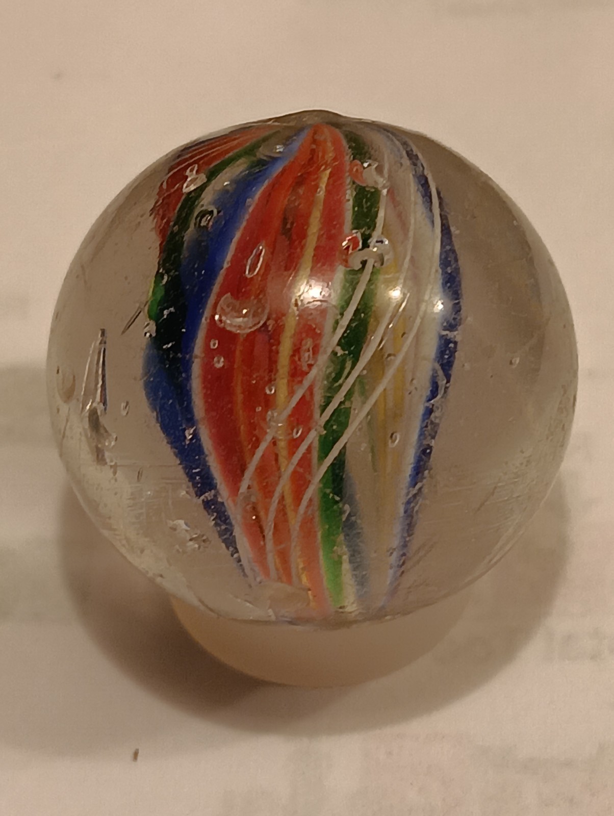 Gernan Divided Core 3 Band Core Marble. Size 1 And3/64 Inches.