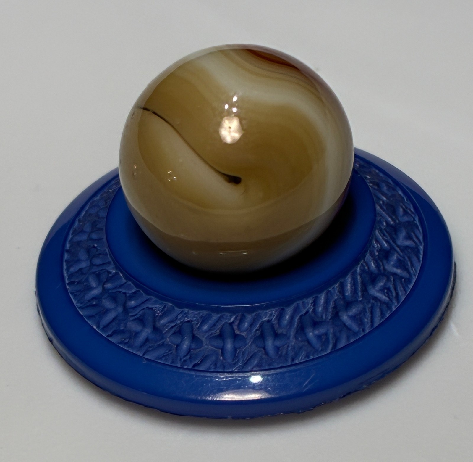VTG Akro Agate Swirl Glass Toy Marble Sardonyx Corkscrew Alley Peltier .58 in