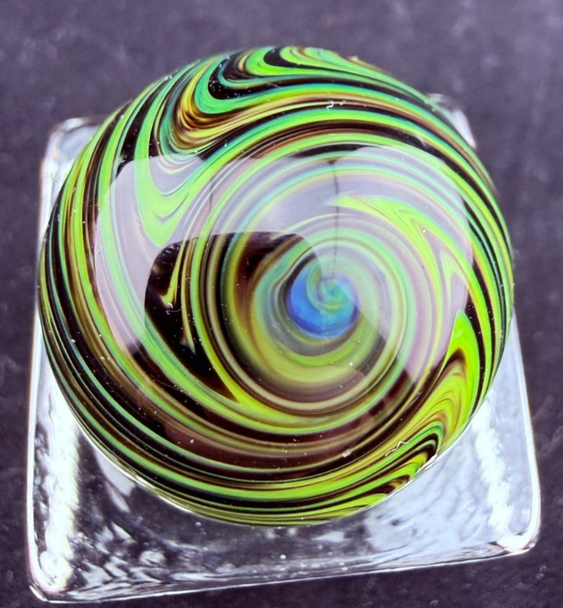 Steve Willis 2007 Handmade Lampwork Art Glass Marble 1-1/32″ Near Mint Signed W7