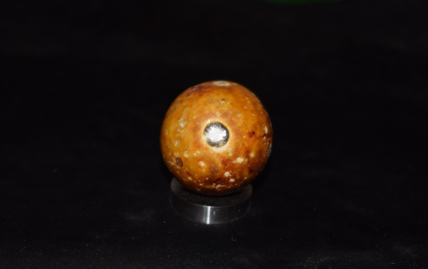 Antique German⬛🟥🟨 Bennington glazed clay marble🐘GAINT Toe Breaker size 1.400