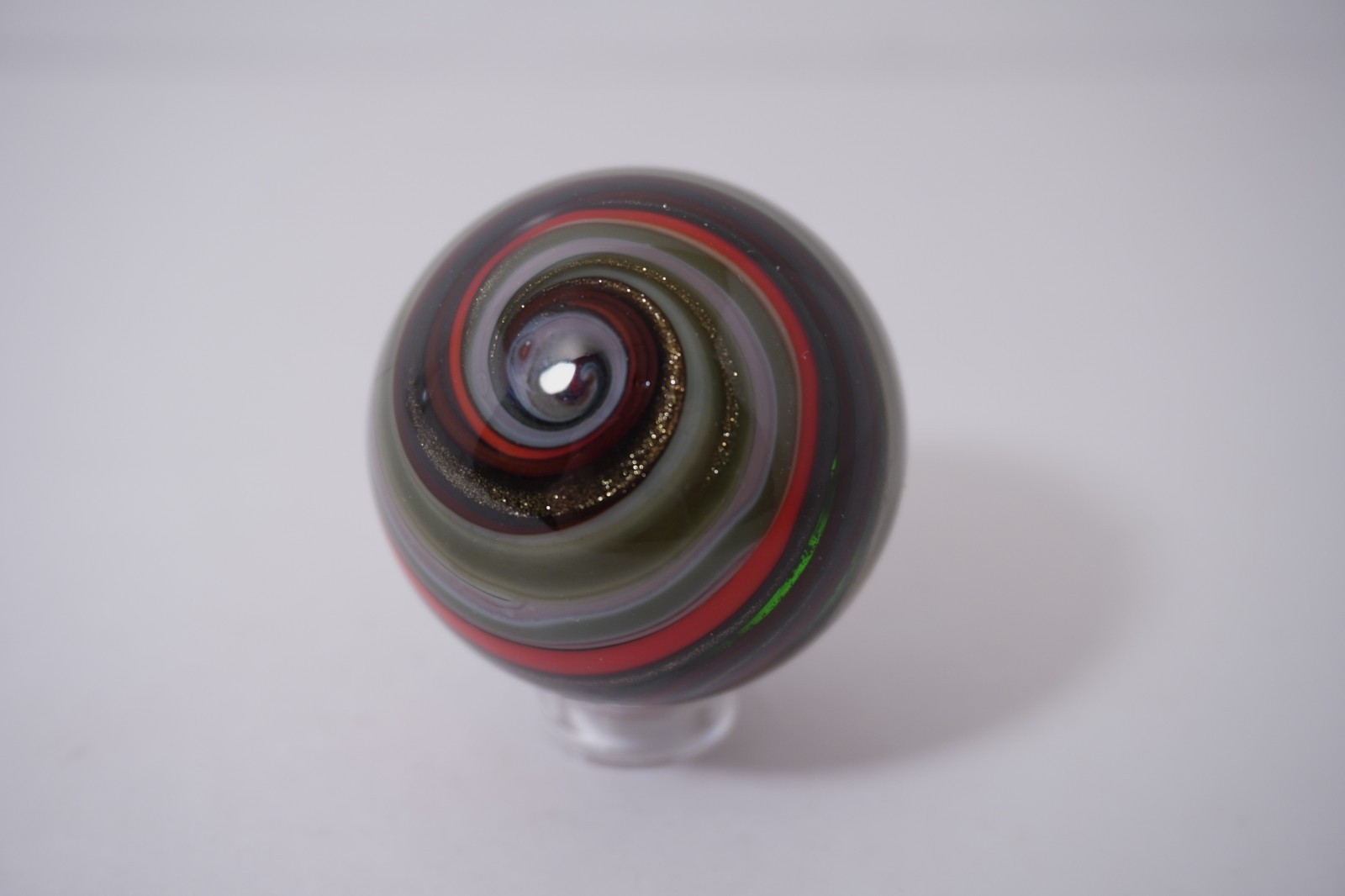 A New Amazing Handmade Reverse Corkscrew Art Glass Marble – 40 MM = 1-5/8″ Dia