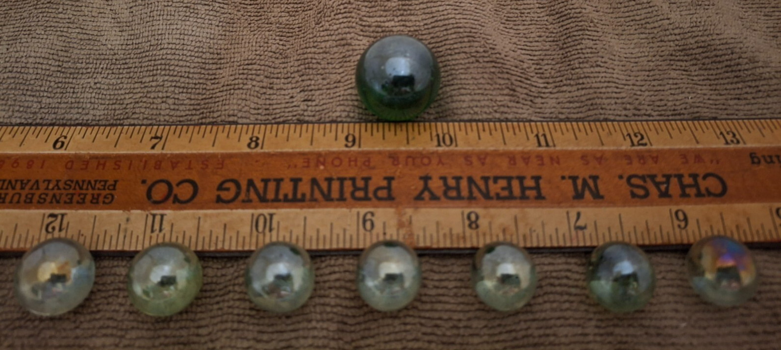 Vintage Irridescent/Oily Marbles Glass Mix Sizes Colors *Lot of 59 + 1 Shooter*