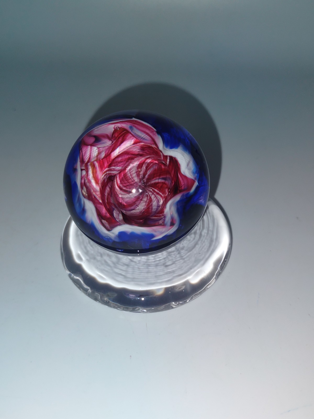 Peppermint Marble Within A Peppermint Marble Cobalt Blue White Swirl 1.5 Inch