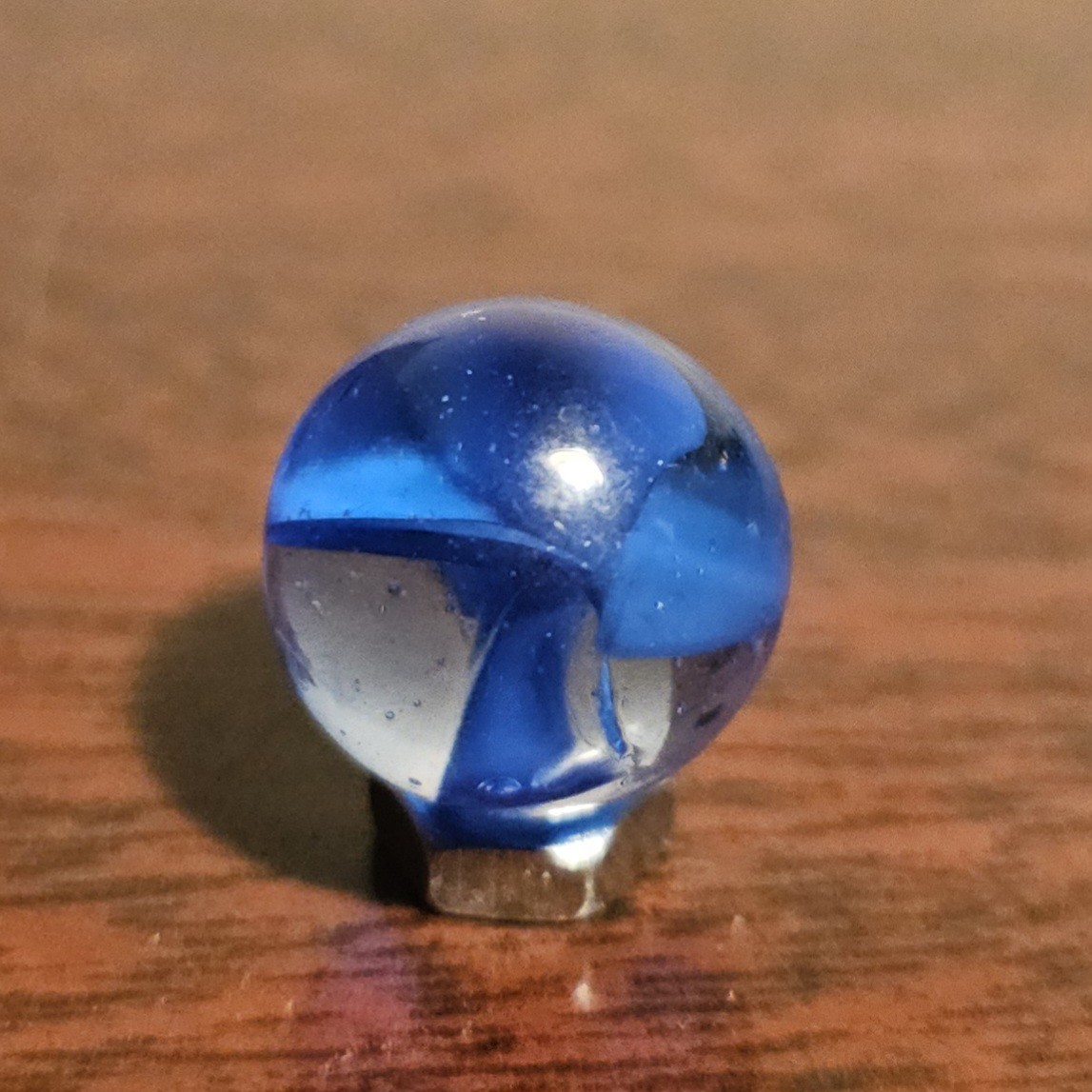 Vintage CE Bogard Dark Blue 4-Lobe Floppy .625″ Uranium Glass Marble