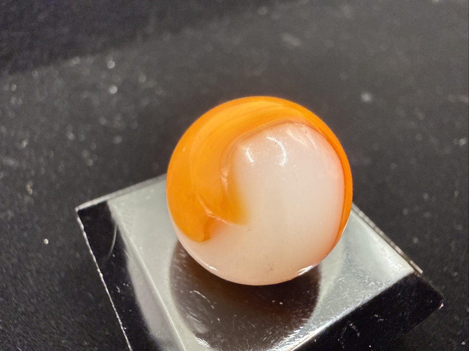 Akro Agate Corkscrew Orange and White Glass Stunning Vintage Marble Creamsicle
