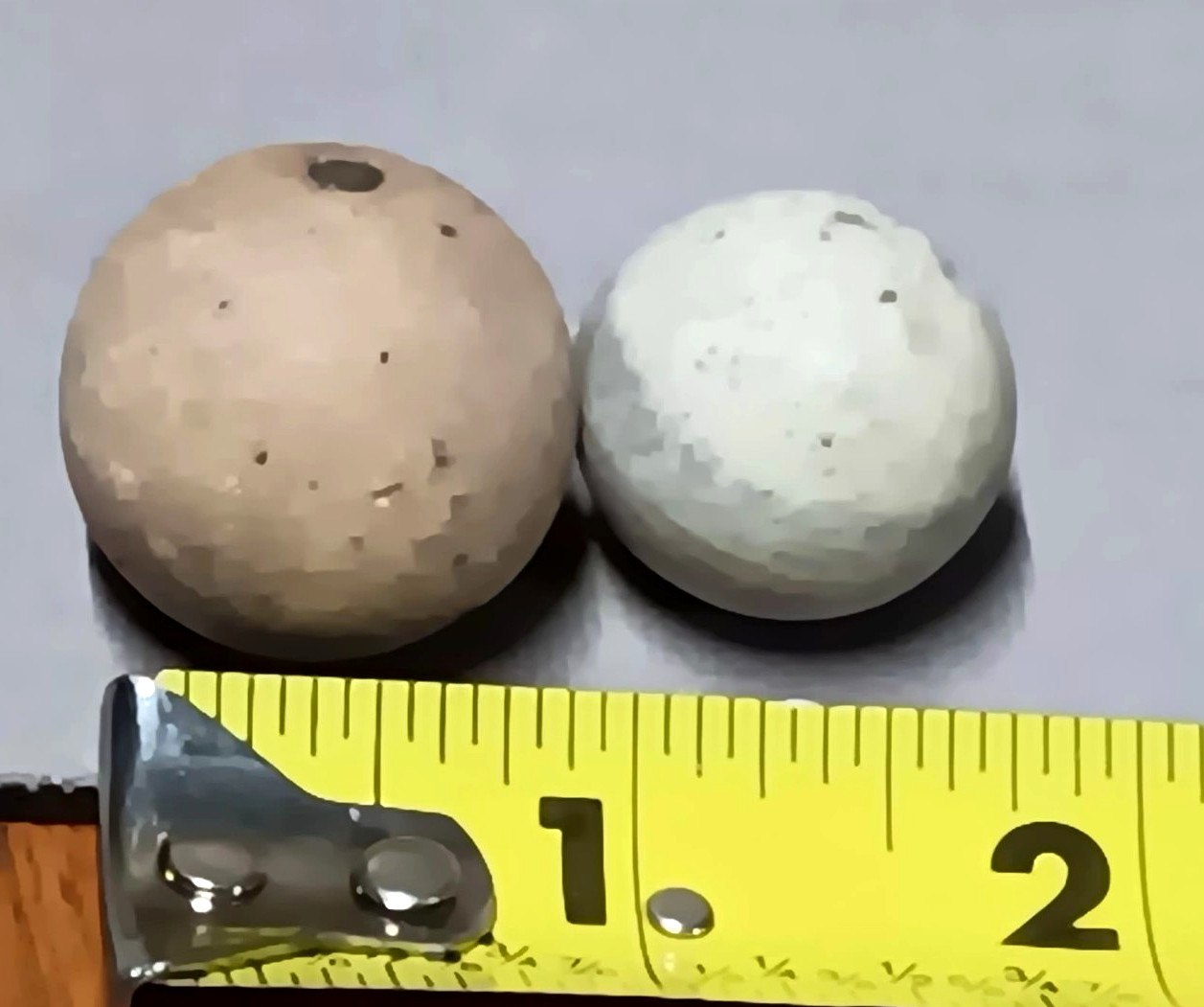 Lot 7 Vintage Clay Rock MARBLES 1 Very LARGE 1 Very SMALL Many Irregular