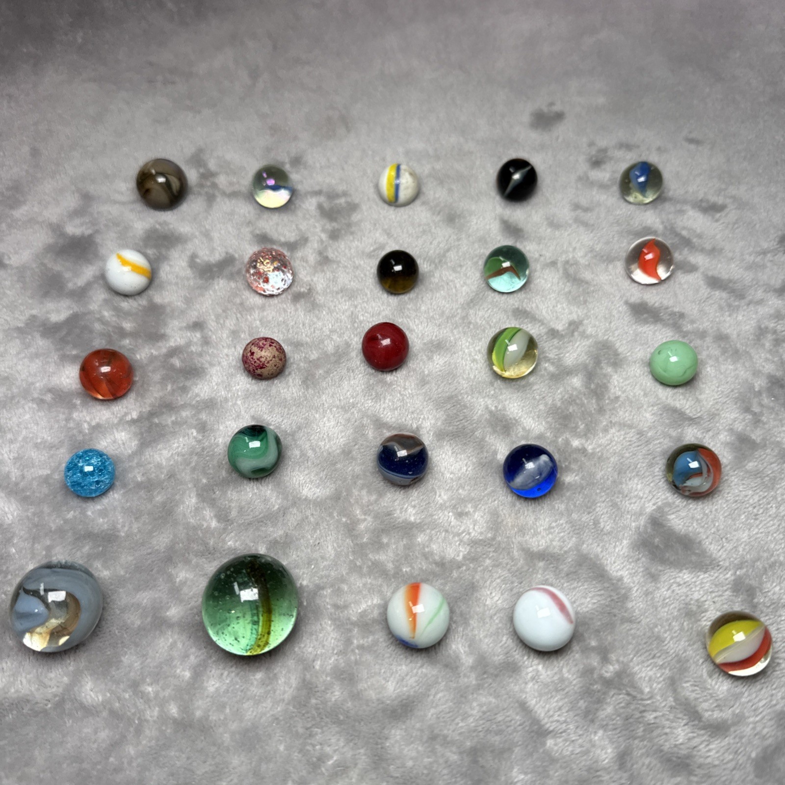 Random Lot of 25 Vintage Marbles, Assorted Colors/Styles/Sizes/Makers free ship!