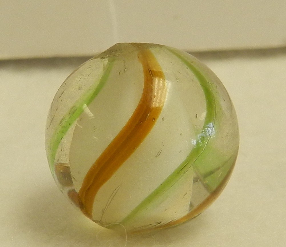 #20285m *Mint* Vintage German Handmade Solid Core Swirl Marble .67 In