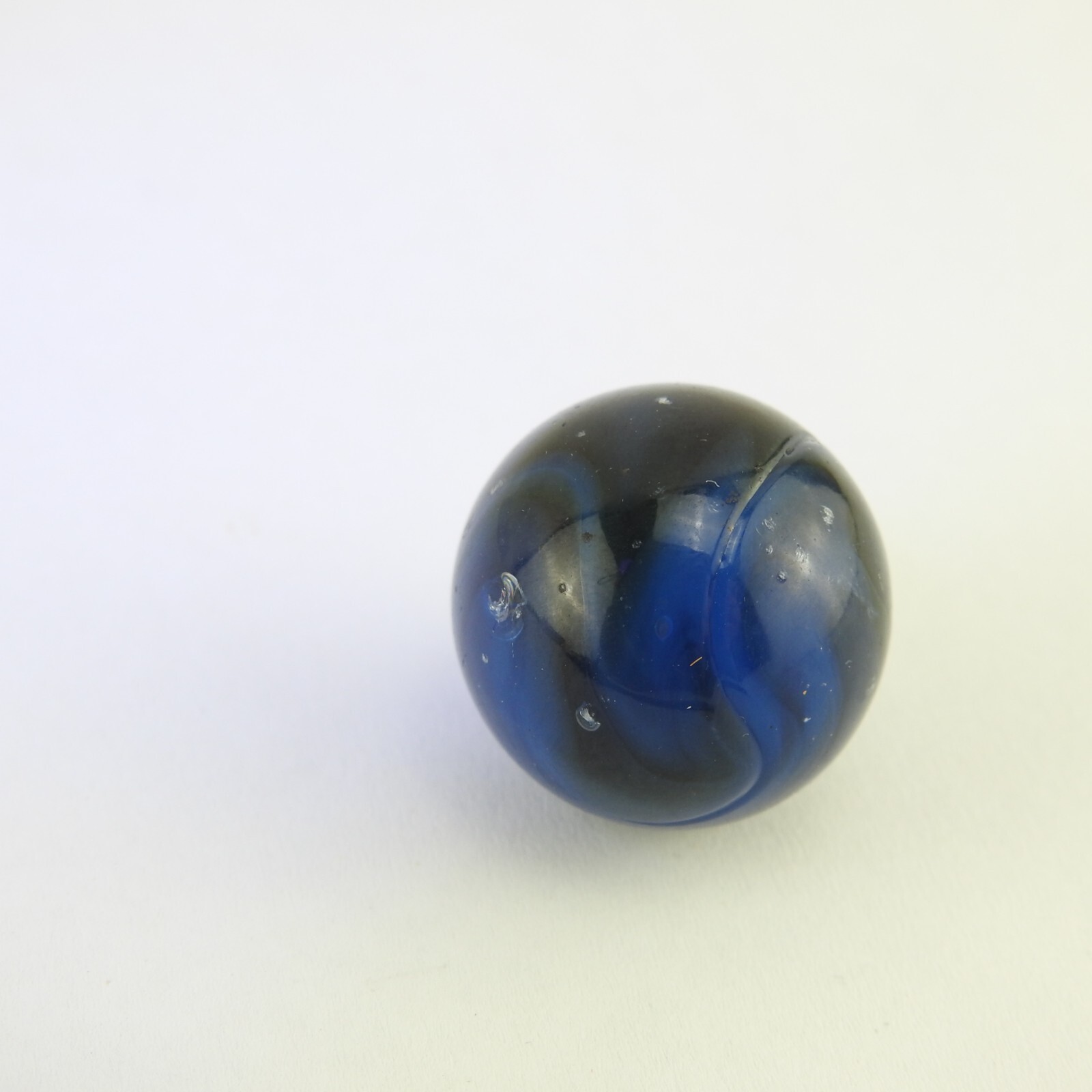 Christensen Agate Swirl Blue Navy Brown Opaque Shooter .81 Inches Swag