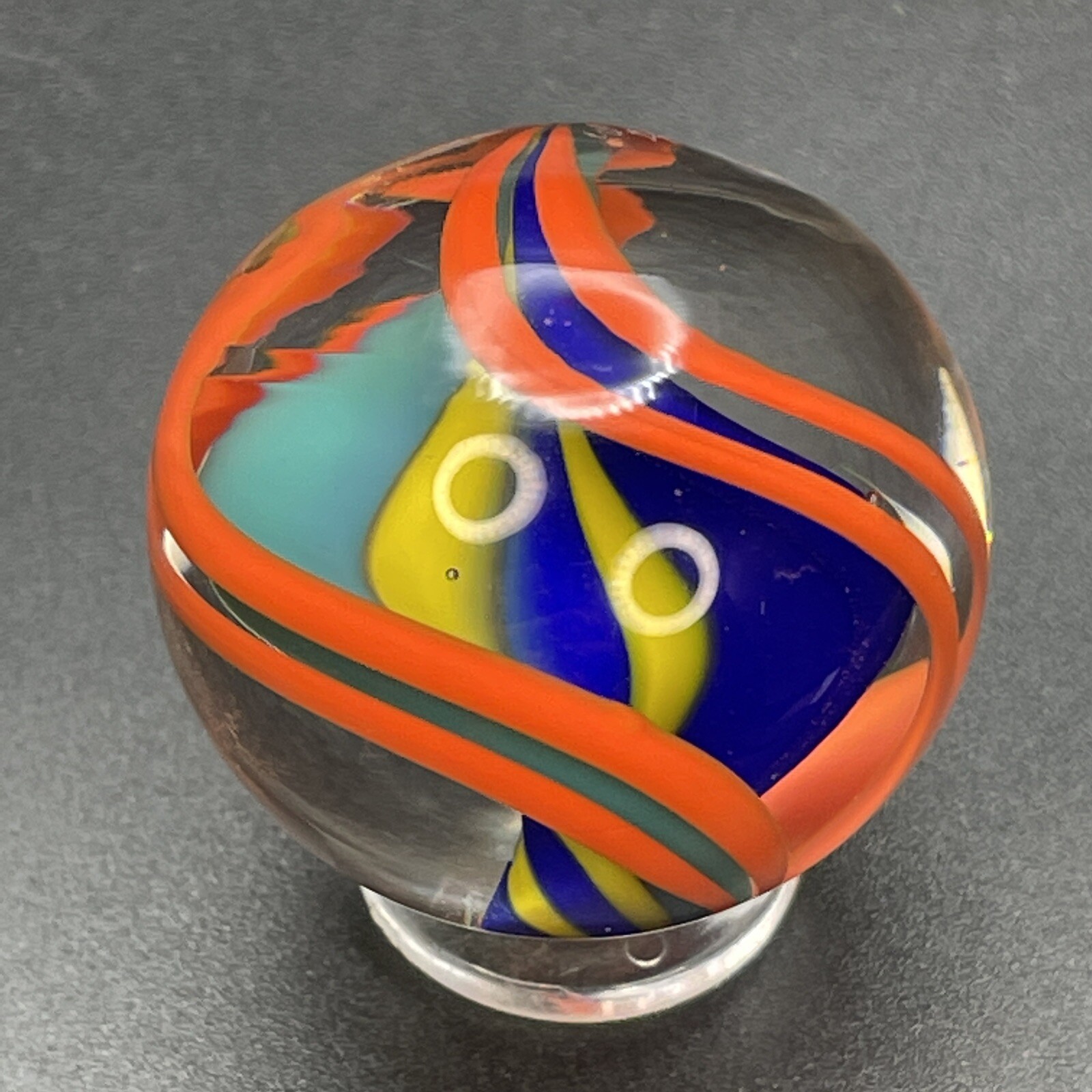 William Murray Contemporary Handmade Ribbon Core Swirl Marble 1-1/4”