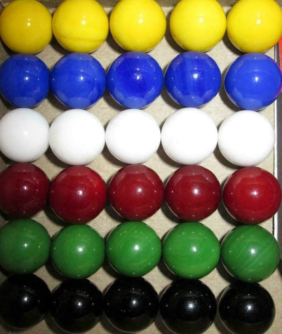 30 Solid Color Replacement Marbles Chinese Aggravation Game 5/8″ / 16mm Glass