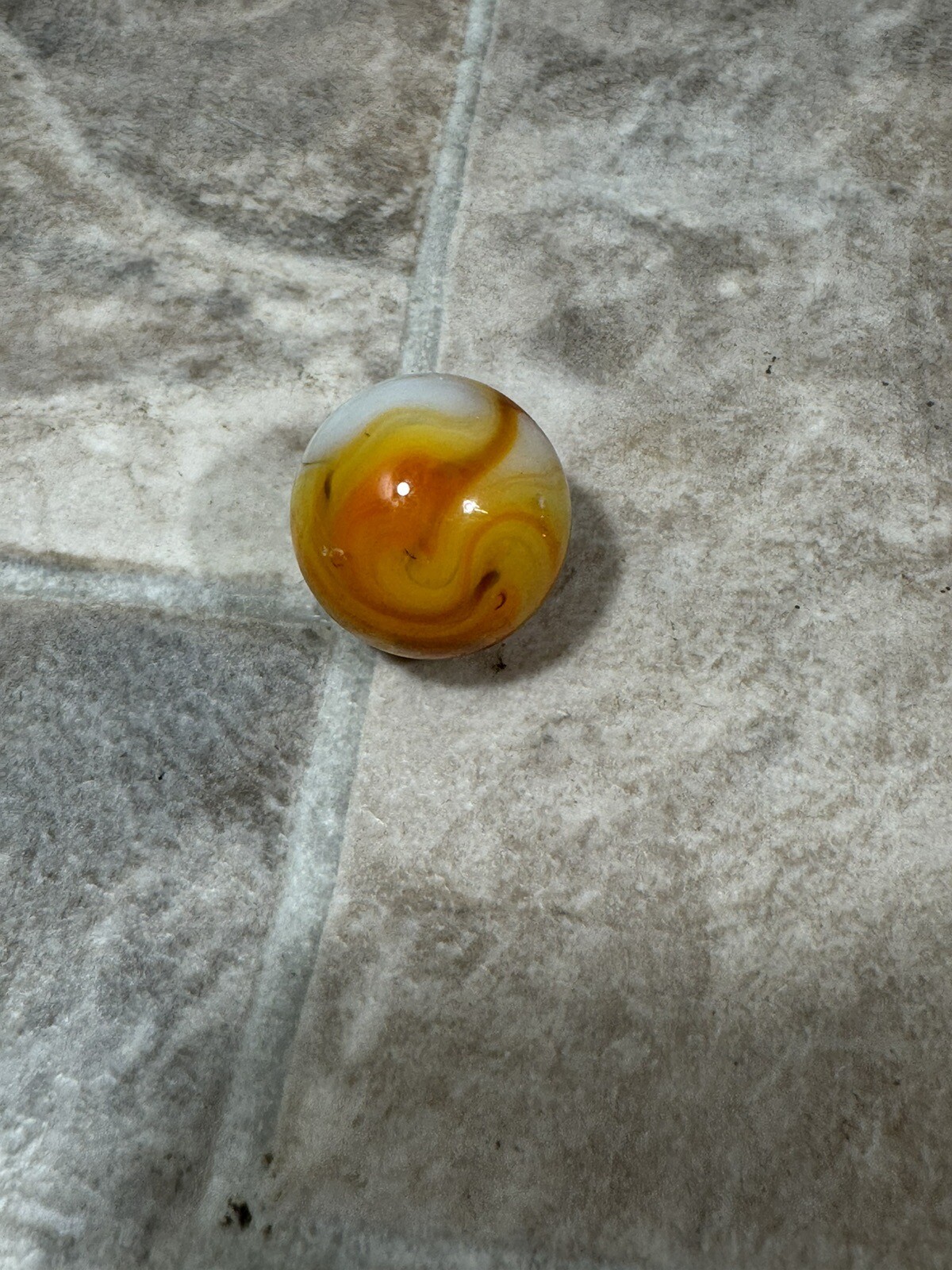 Vintage Colorful Burnt Red Zebra Rainbow Marble Preowned