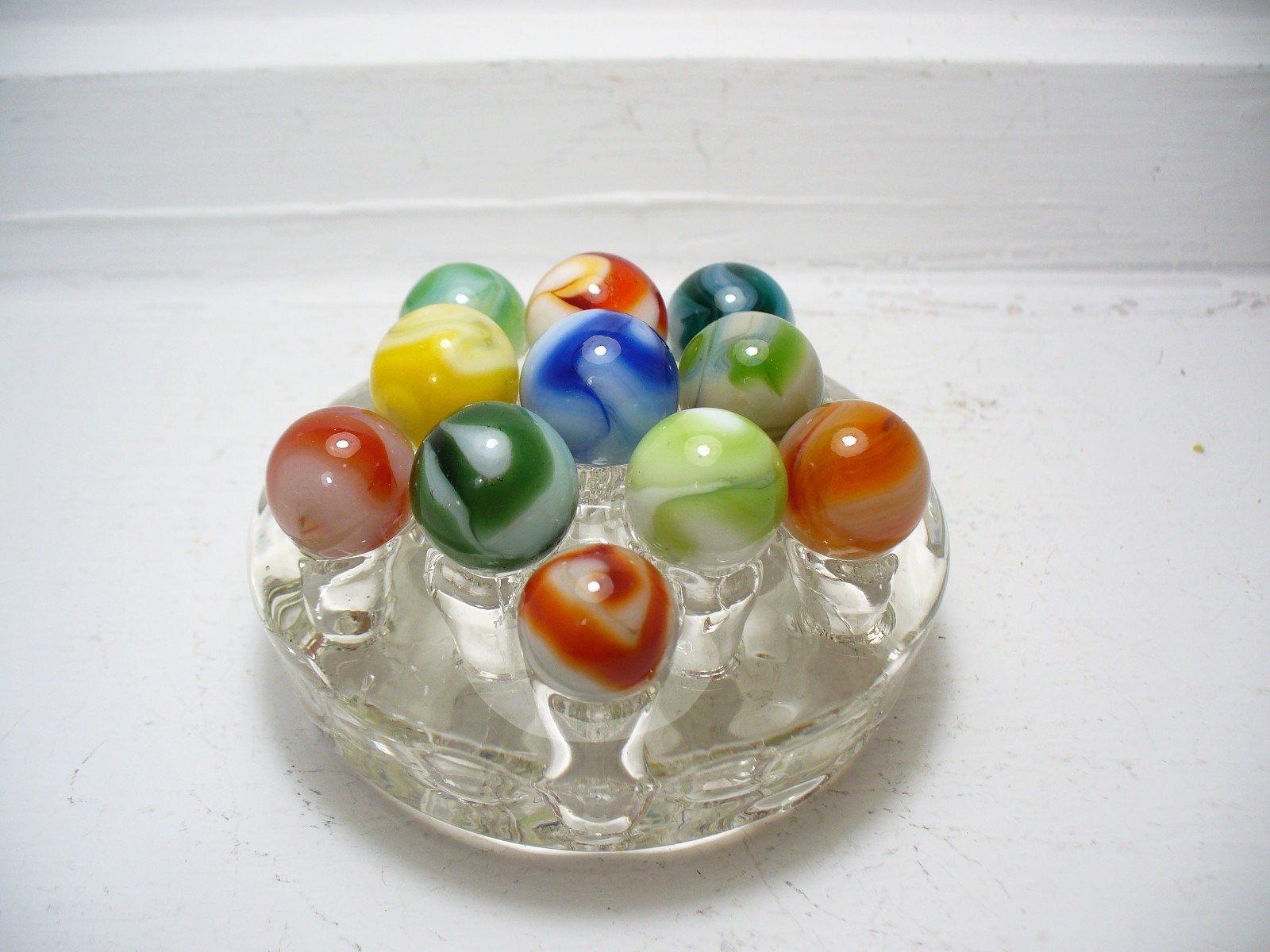 #1114 Marbles 11 pcs. Vintage West Virginia Swirls Alley, Champion