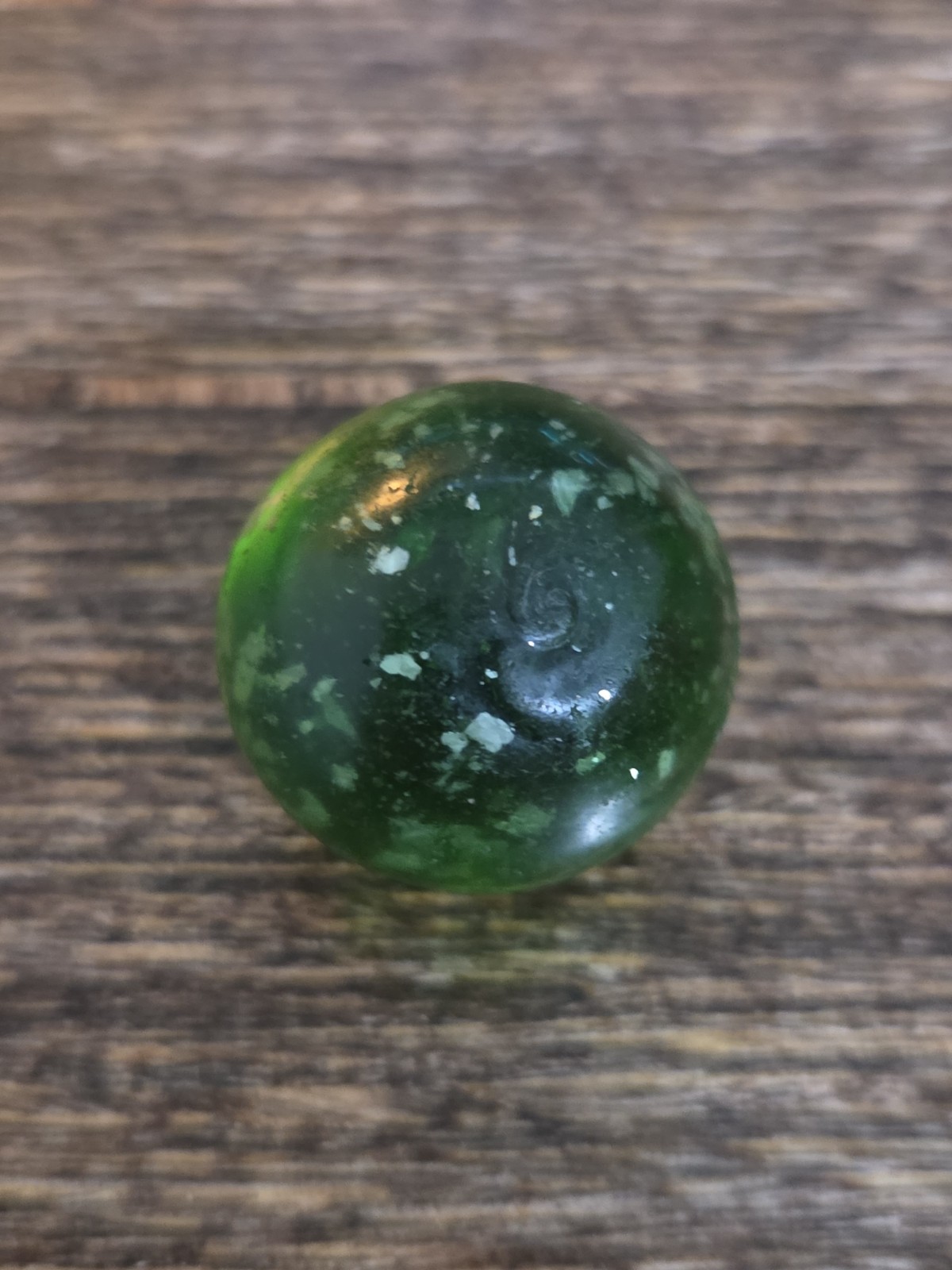 Antique Handmade German Marble – Green Mica .78″ inches