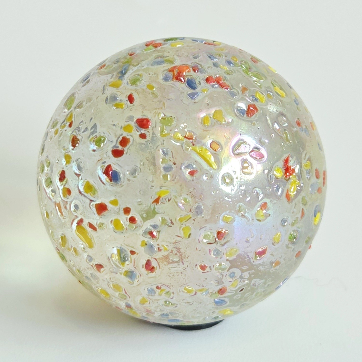 Vacor Stelaris Frit Marble Shooter Iridescent Multicolor Mosaic Speckled Vtg