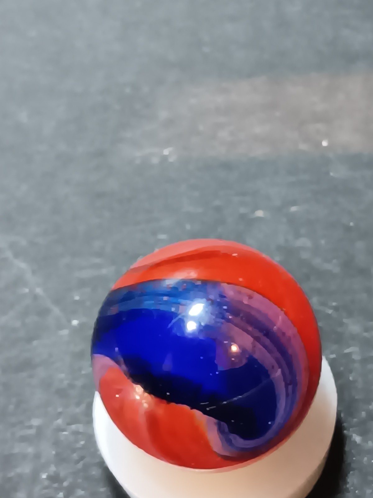 Corkscrew Machine Made Marble Red Blue White Swirl. Akro popeye, mint