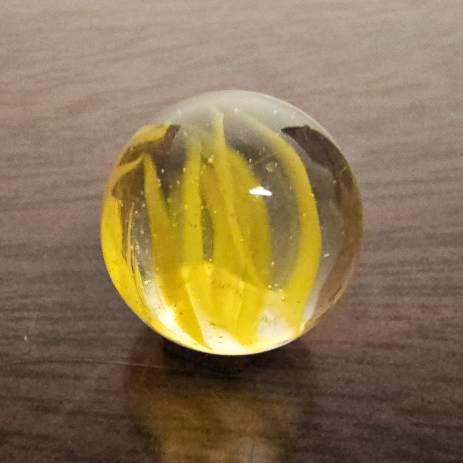 Vintage Vacor Gold Spaghetti Ribbon .593″ Glass Marble