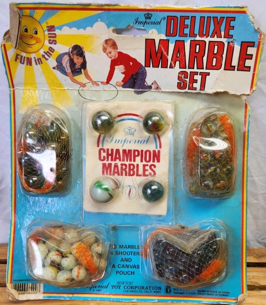 Vintage 1989 Imperial Fun In The Sun Deluxe Marble Set #6200 NOS MIP