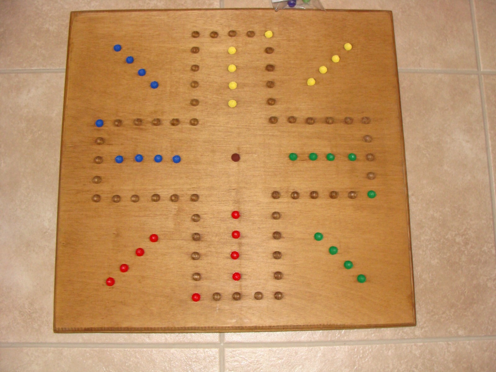Christmas Gift Marble Wahoo Sorry Aggravation Game Hand made. Wahoo Wood