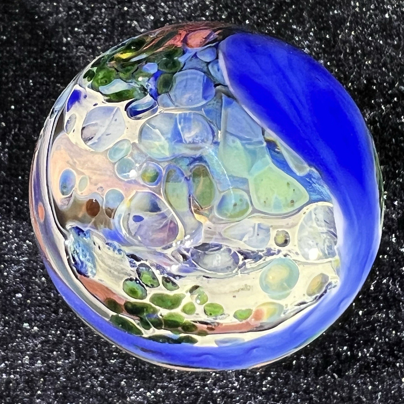 1 1/4”+ Mad Man Marbles Lush Asteroid ☄️ Hit Planet Signed MMM 7/25
