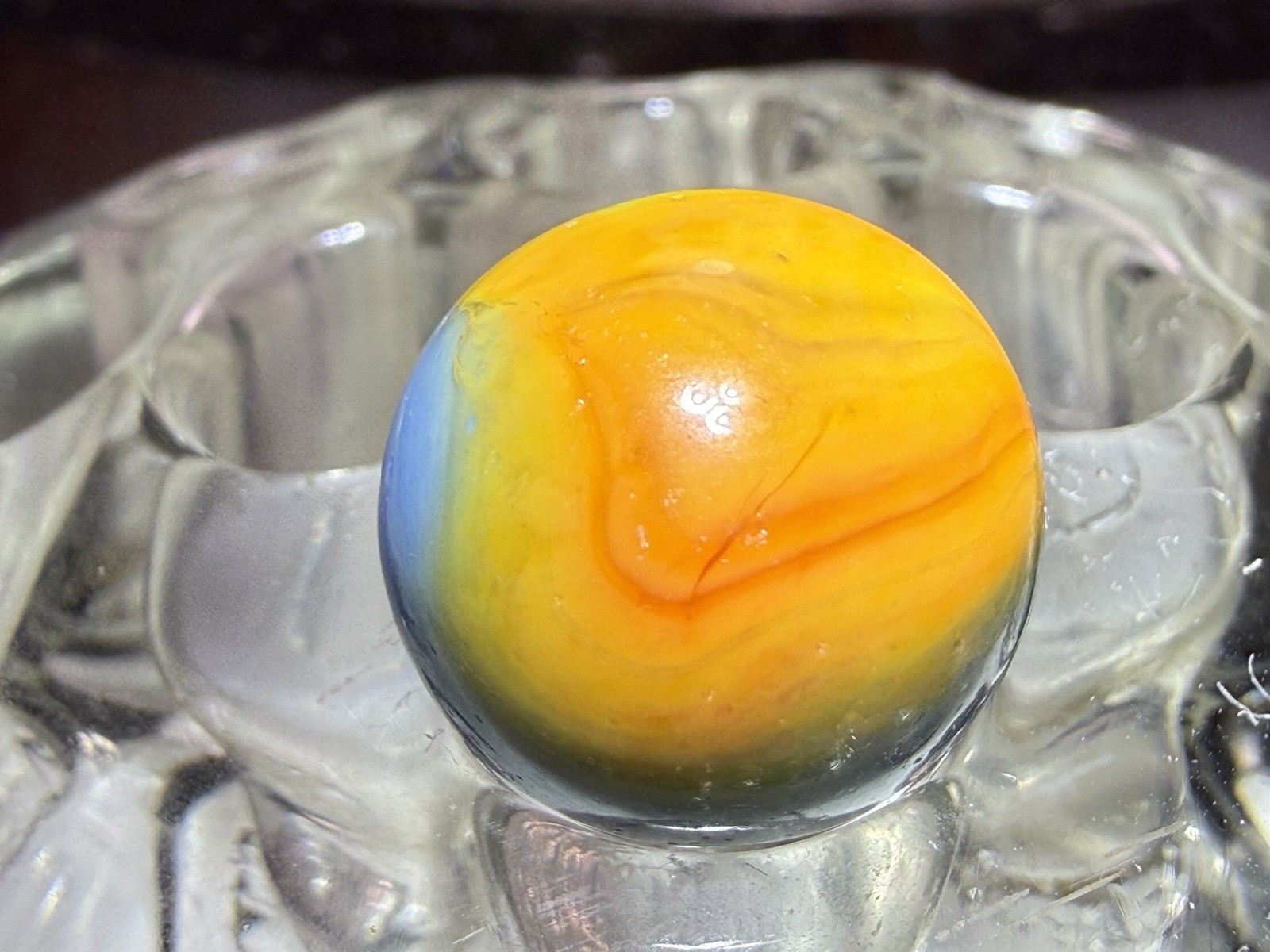 P33- Vintage Peltier Glass Company Rainbow 5/8” Near Mint🔥🔥🔥