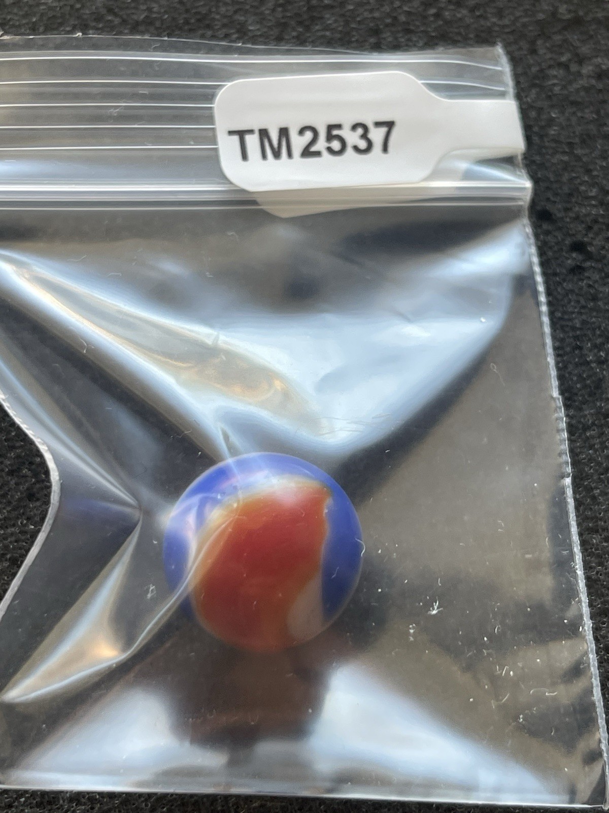 Peltier 5/8” Liberty Marble – Red, White & Blue Swirl – Collectible – #TM2537