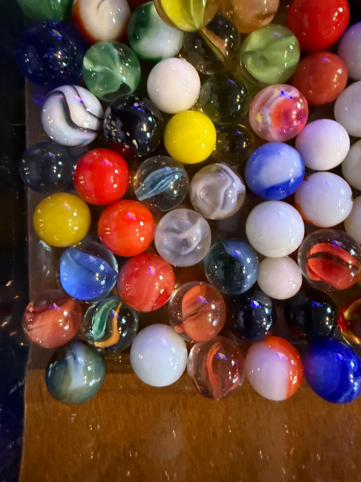 Vintage Marbles (Slags, Swirls, Cats Eyes, Bennies, Etc).Each lot varies Lot#125