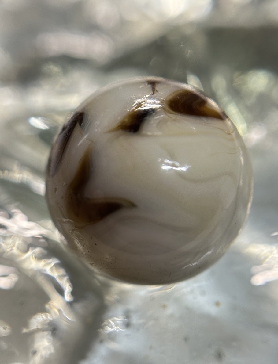 Vintage Alley Agate Pennsboro WV Swirl Marble .66” Mint Tan & Brown HTF Beauty