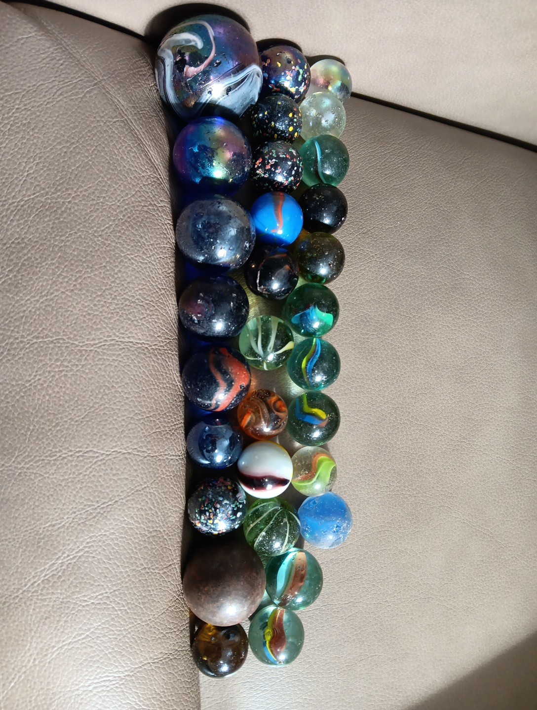 Lot Of 30 Marbles Medium Size Steelie Milky Way Cats Eyes Confetti Ribbon