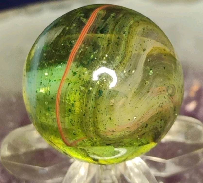.70″ JABO/D.A.S. MARBLES💥GREEN AV. SWIRL TOYS MINT-