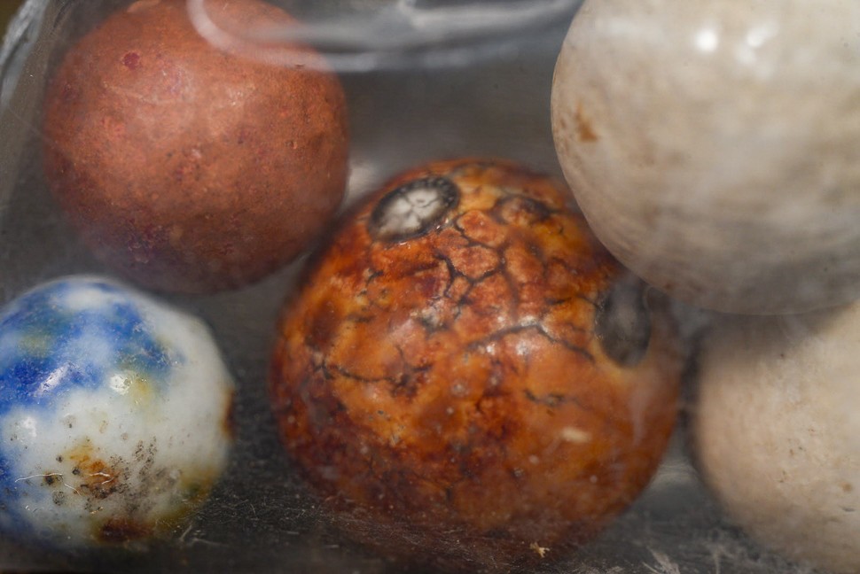 8 Mixed Antique Clay and Bennington Marbles