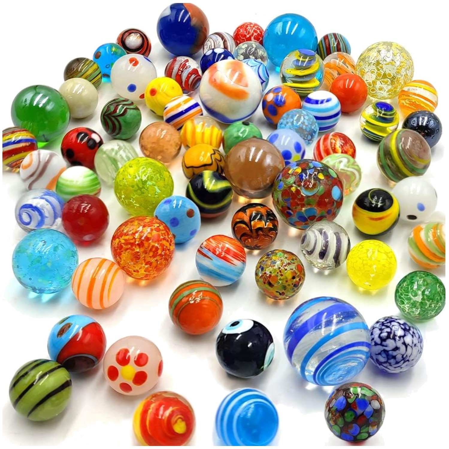 Cool & Colorful Marbles for Marble Game – 71pcs