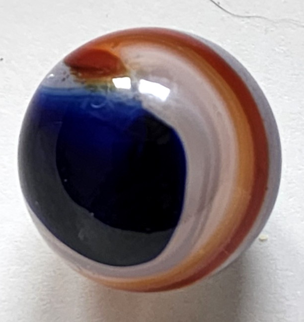 3/4″ Mint/NM. Blue/Red/White Popeye Marble