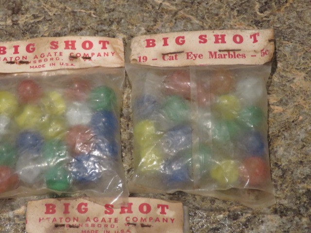 Vintage Cats Eye Agate Marbles 3 5Cent Packs one 10Cent Box