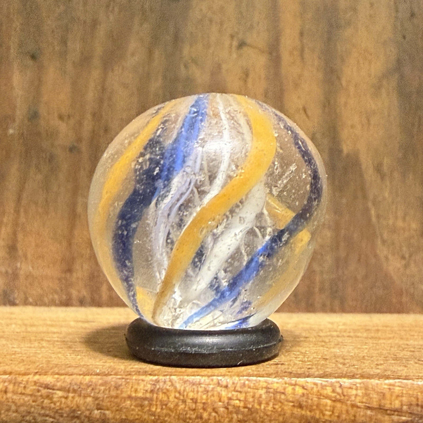 Antique German Handmade Latticinio Core Swirl Marble 19/32” Near Mint(-) | 275