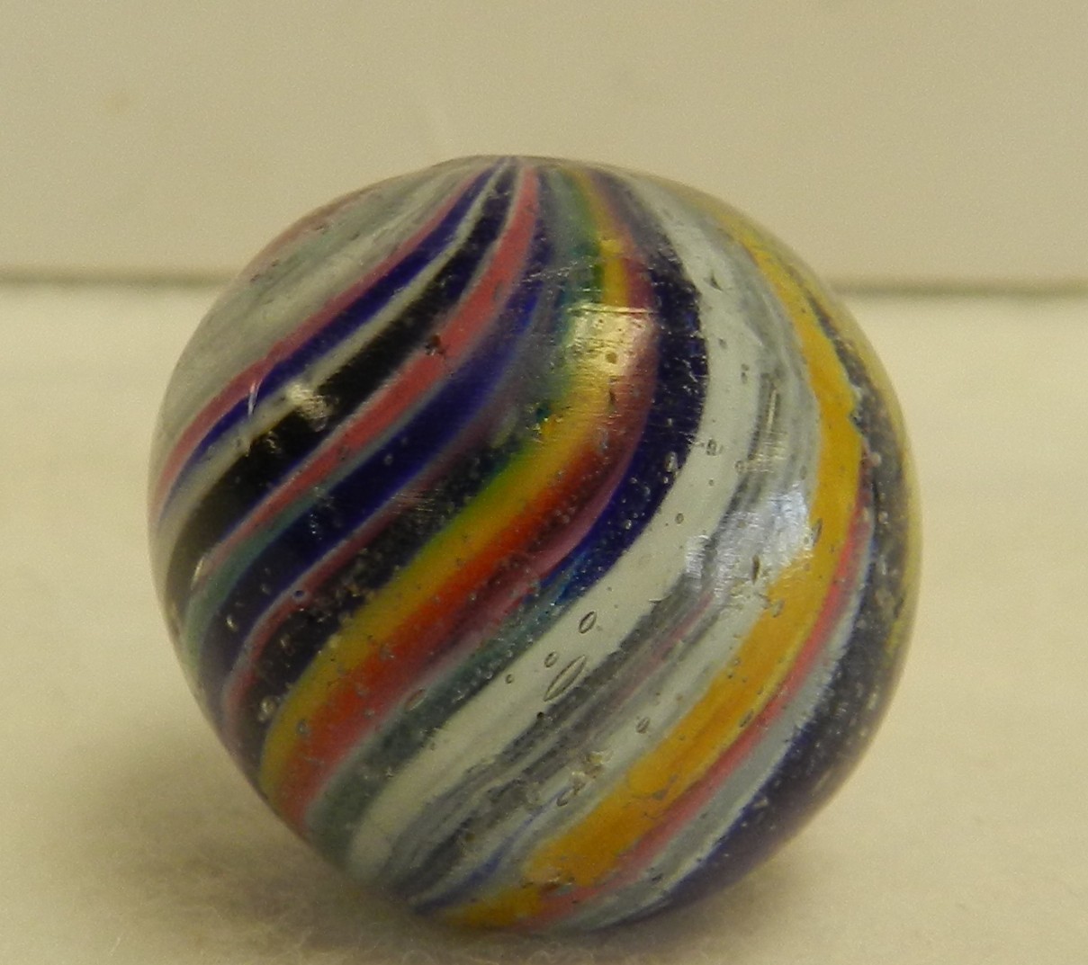#20546m Large .91 Inches Vintage German Handmade Onionskin Shooter Marble