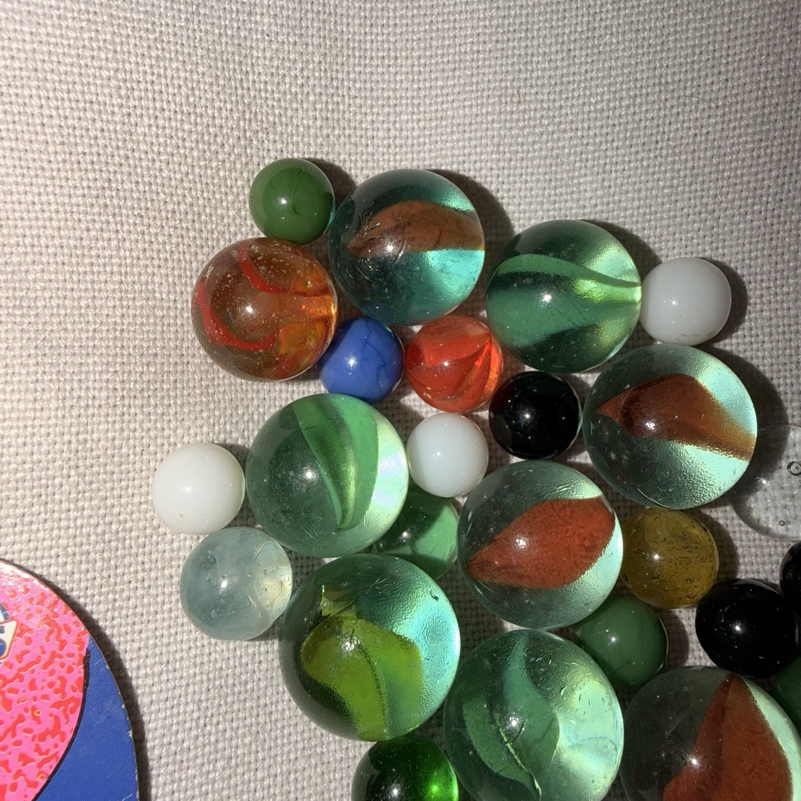 Vtg Imperial Champion Marbles Glass Swirl Mix Lot – Shooters Included