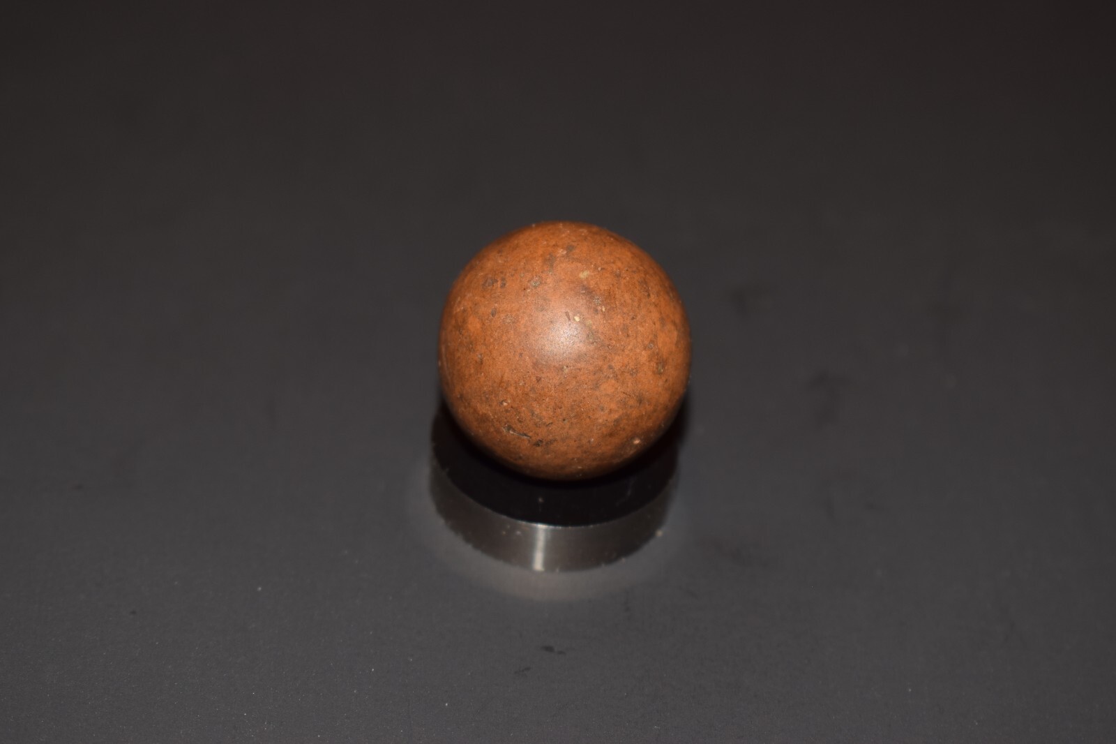 ⭐Antique Handmade🤎Brown🤎 Fired Glazed Clay Toy Marble 🦶Toe Braker Size 1.00″