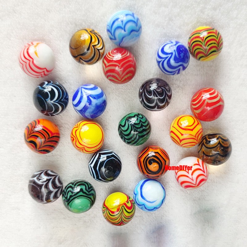 16mm Glass Marbles Colourful Balls Traditional Toys Games Fish Tanks Decoration