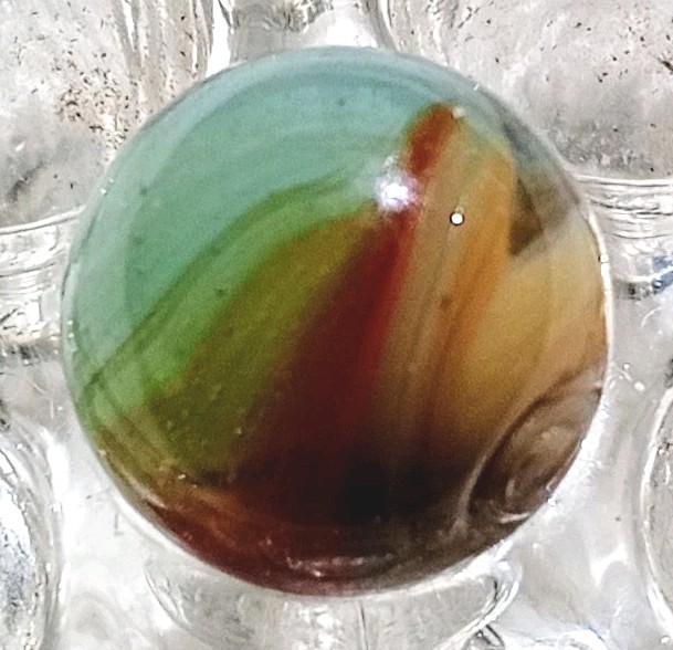 5/8″ MF Christensen Hand Gathered With 9 & Tall 3 color Swirl.