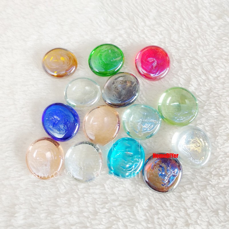 Colourful Flat Glass Marbles Beads Balls Vase Fillers Fish Tanks DIY Decoration