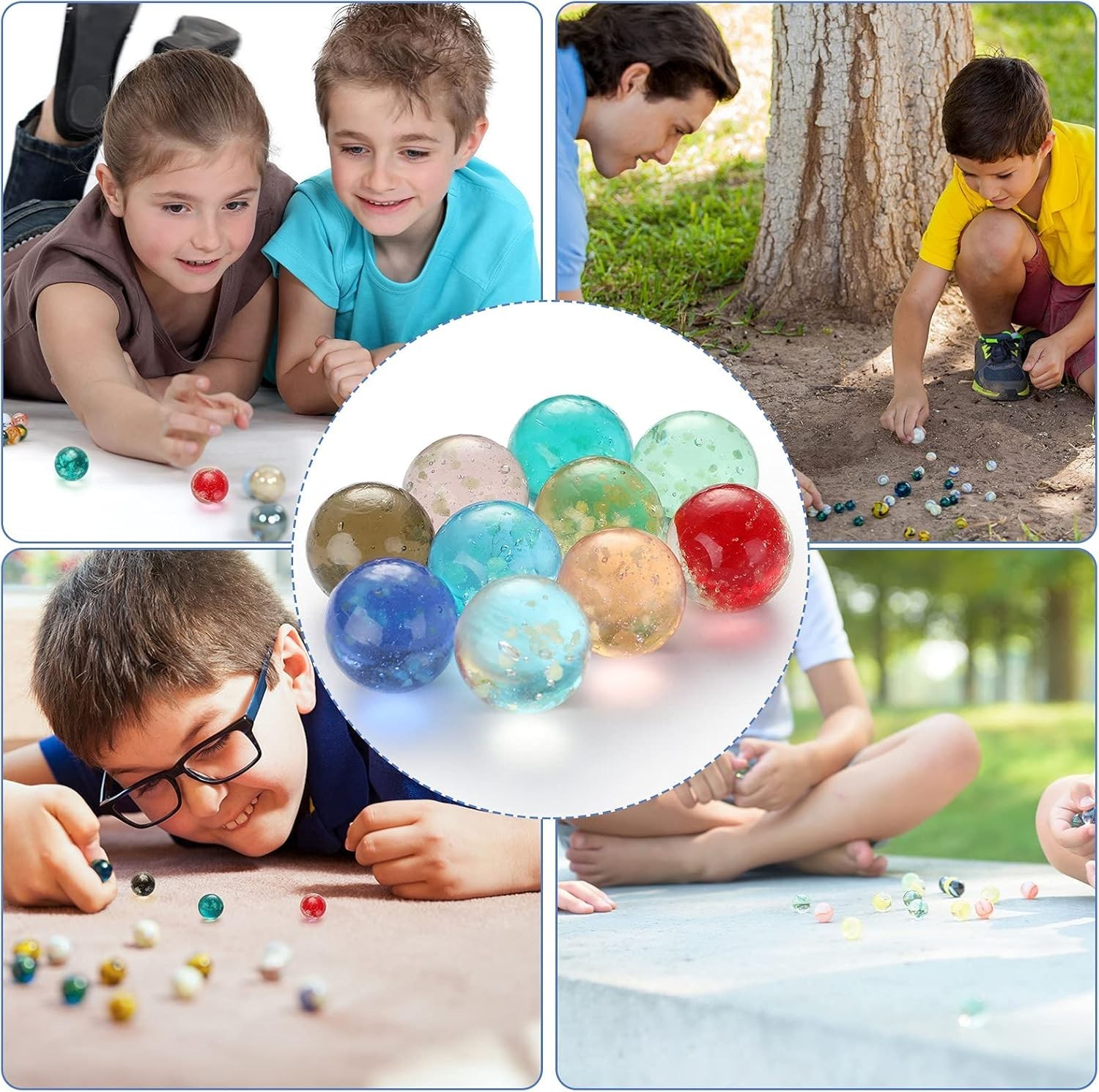 20 Pieces Large Marbles Glowing in The Dark, Marbles Bulk Luminous Colorful H…