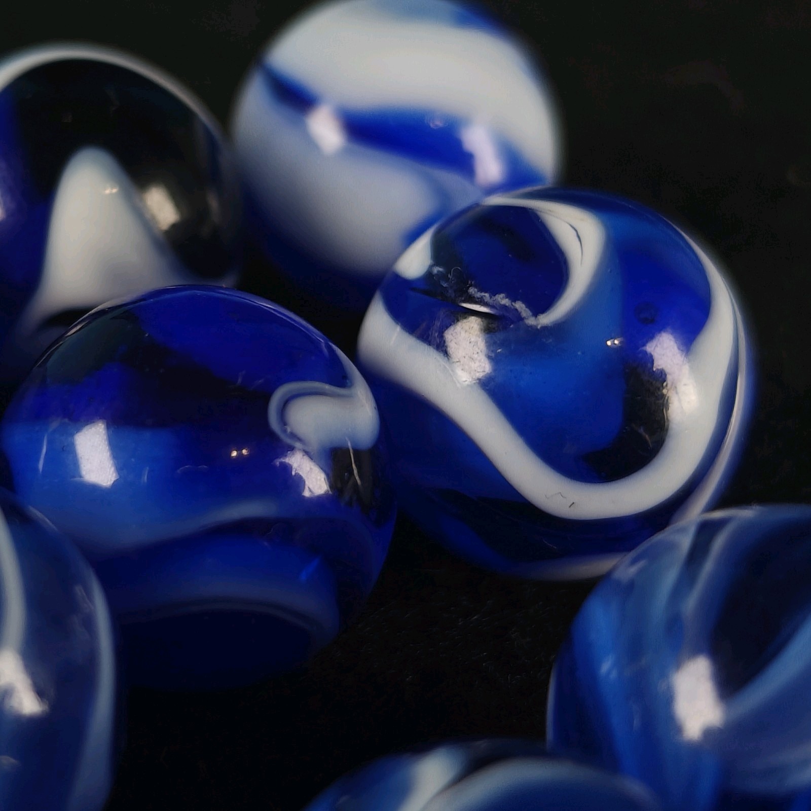 Marble Lot Collection Blue And White Swirl Transparent