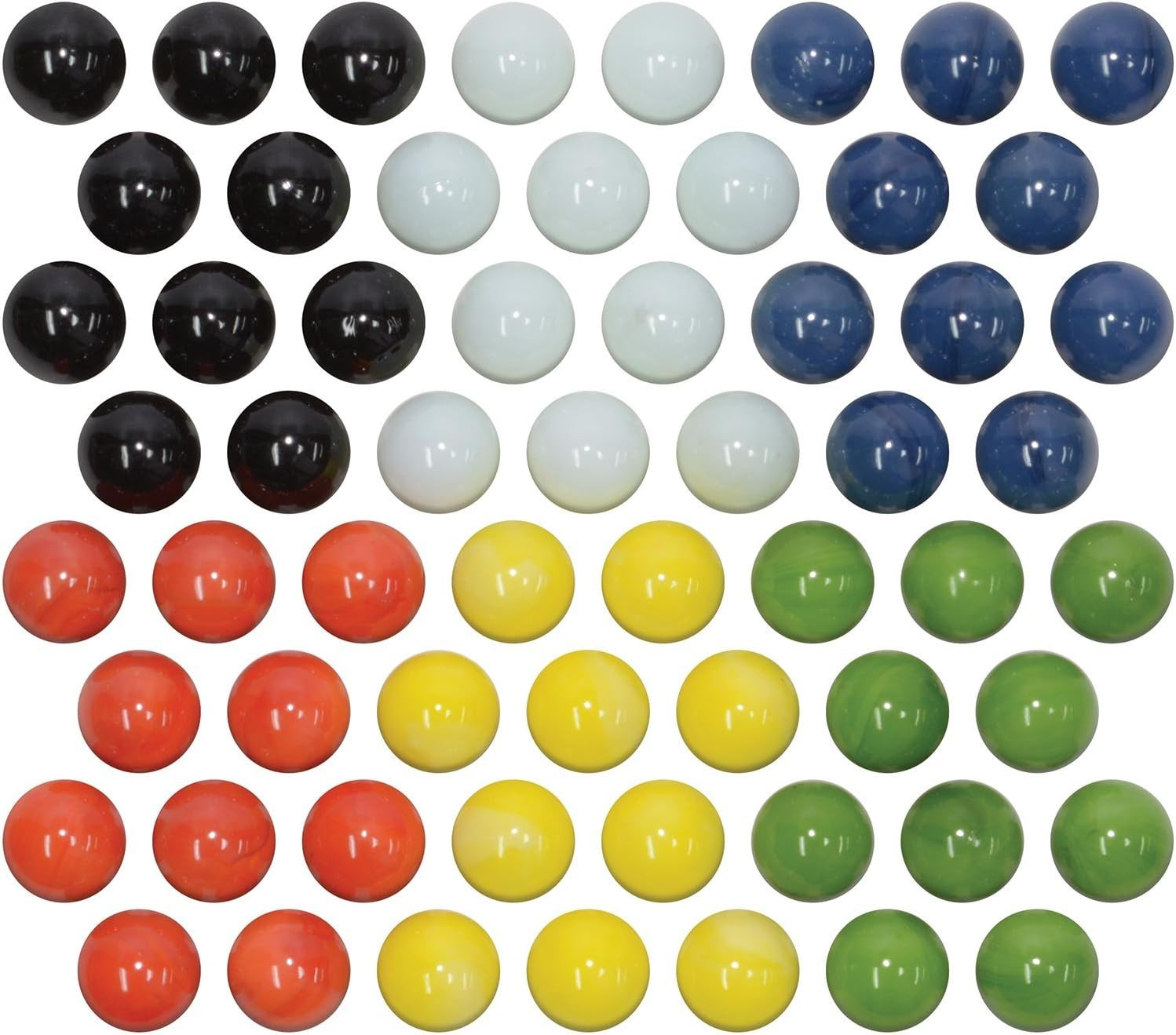 Marbles for Chinese Checkers, 60 Pc, 10 Each of 6 Colors – Made in USA.