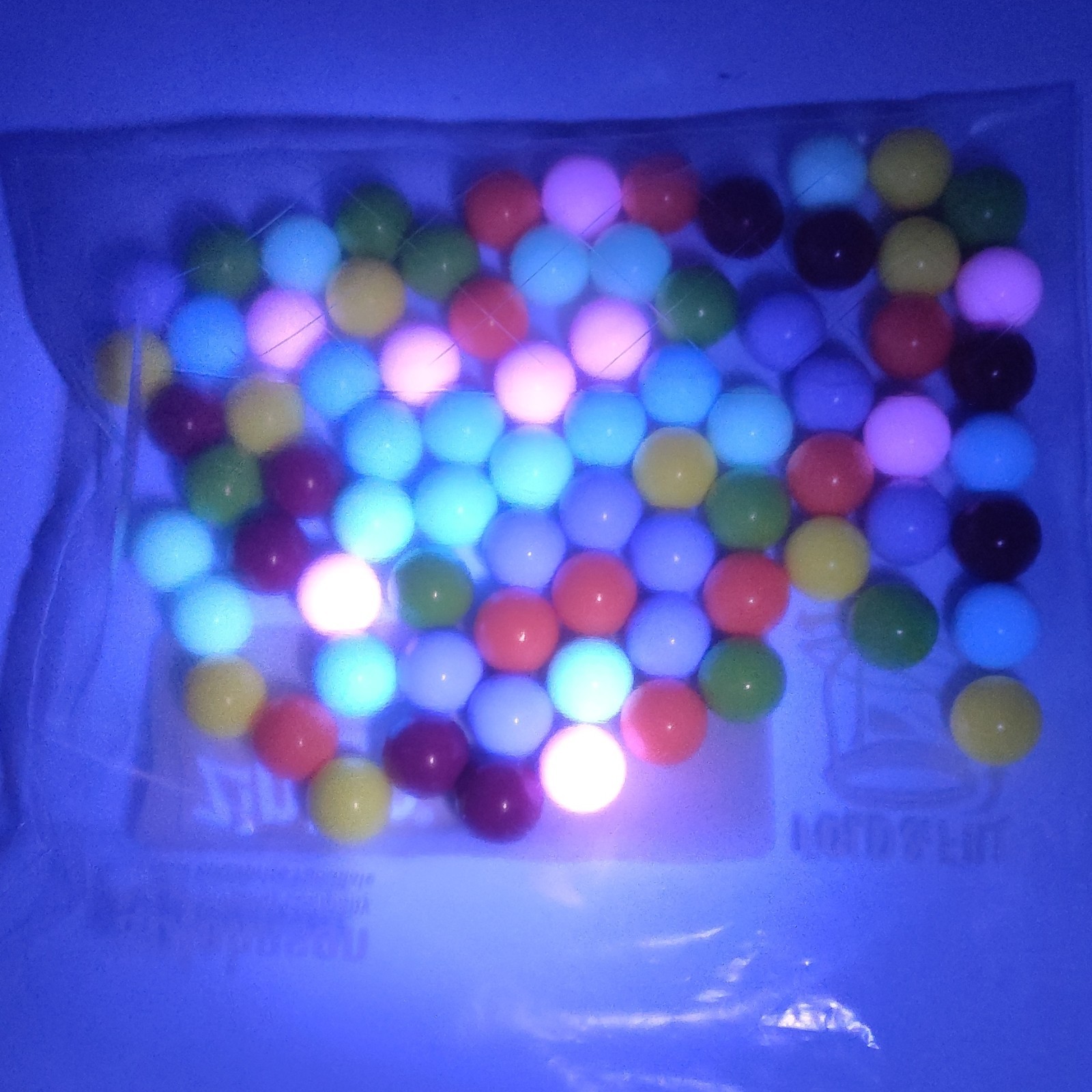 Glow in the Dark Glass Toy Marbles Mixed Colors Lot, Machine Made UV/Blacklight