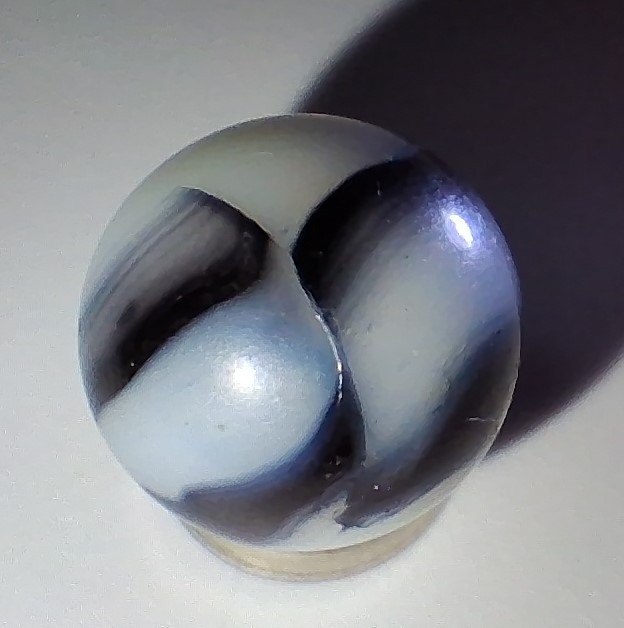 Vintage Peltier Glass NLR AV Zebra Marble .62 Inches